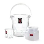 Cello Petal Bathroom Set of 3 PCs, Small, Transparent