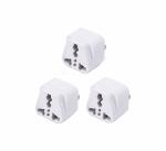 Prime deal Universal 3 Pin Traveler Conversion Plug Power Adaptor Socket Pack Of 3 White