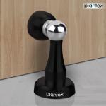 Plantex Stainless Steel 360 Degree 4 inch Door Magnet Stopper for Home/Office/Hotel Wall and Floor Mounted Soft-Catcher to Hold Wooden/Glass/PVC Door (Black Finish)