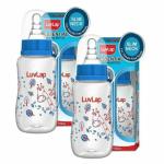 LuvLap Baby Essential Slim Neck Feeding Bottle, 125ml,(Combo) Wild Flower, with anti Colic Nipple, New Born / Infants / Toddler upto 3 years, BPA Free, , Blue (Pack of 2)