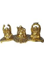 Royalbox Gold Brass Laughing Buddha Happy Man Feng Shue Decorative Showpiece 8cm
