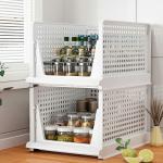 LEAFFYBEZZ Plastic Multipurpose Cloth Organizer For Wardrobe Storage Rack,Cupboard For Clothes,Storage Box For Clothes,Wardrobe Drawer Organizer (2 Layer)