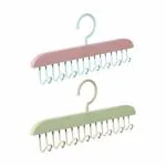 KATHIYAWADI PACK OF 2 Multifunctional Clothes Hanger, Hanger for Closet Space Saving Hanger, Compact Storage Design Wardrobe Organizer, Durable Material Closet Storage Saver, Tie and Bra Holder Dress Hanger (2 PCS)