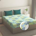 Wakefit Bedsheet for King Size, Bedsheet King Size Bed Cotton, Elastic Fitted Bedsheets King Size, King Size Bedsheet, 144 TC 100% Cotton with 2 Pillow Covers (Elastic Fitted Sheet 72x70: Siri)