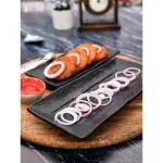 Goodhomes Designer Stone Melamine Large & Small Serving Trays and Platter Set of 2 pcs (Black)