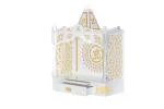 Ashar Devghr Om Design White Gold Finish Premium Acrylic Mandir/Temple for Home & Office 18