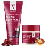 NutriGlow NATURAL'S Advanced Pro Formula Wine Face Wash and Wine Face Pack (100gm) Each With Grape Seed For Refreshing Skin (Pack of 2)