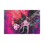 SHASWAT ART Jazz Guitarists Hands Playing Guitar with Bright red Pink Background Painting Sparkle Coated Self Adhesive Wallpaper Without Frame Digital Reprint 24 inch x 36 inch Painting