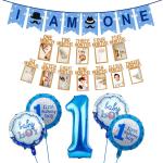 Party Propz First Birthday Decoration Kit For Baby Boys -7 Pcs
