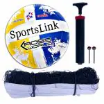 SportsLink HUB Volleyball for Men and Women Sports, Dura soft & waterproof with Net & Air Pump (Official weight & Size)