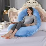 pillow tree Sky Blue Solid Polyester Fibre Pregnancy Pillow