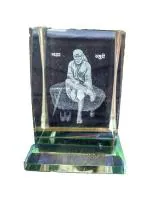 Sai Amrut Grey Resin 3D-Crystal Sai Baba Idol Staute Murti