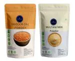 VEDICINE Pure Masoor Dal Powder and Multani Mitti Powder for Face And Skin Care (100gmx2)