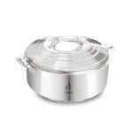 Dhara Stainless Steel Maxus 2500 PU Insulated Casserole 1900 ml Silver | Double Wall | Roti Hot Pot For Kitchen | Ideal for Chappati & Rice | Rust Proof Casserole with Airtight LID