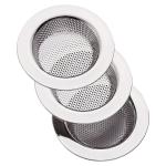 Kuber Industries Sink Strainer|Stainless Steel Mesh Drain Strainer|Sink Strainer for Bathroom|Sink Drainer Kitchen|4.3 Inch|Pack of 3 (Silver)