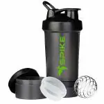 SPIKE Pro Protein Shaker Bottle with Protein Holder Cup for Protein Mix, Cycling, Gym Water Bottle with Stainless Steel Ball 500 ml