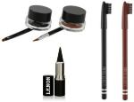 Lenon Beauty Swiss Gel Eyeliner Black & Brown, Eye Brow Pencil Black & Brown, Black Kajal (5 Items in the set)