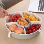 Jay Gatrad Seller 5 Divide Rotate Vegetable Tray Serving Tray with Handles Four Corner and One Center Compartment