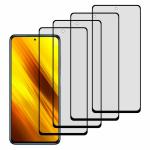 Kite Digital Poco X3/X3 Pro/X3 NFC Matte Finish (Black) Tempered Glass Screen Protector with Edge to Edge Coverage - Easy Installation Kit (Pack of 4)