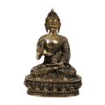 Kalarambh Bharat Haat Yellow Brass Gautam Buddha Idol Handicraft Art 21 x 11 x 30 cm