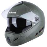 Steelbird Cyborg Double Visor Full Face Helmet, Inner Smoke Sun Shield and Outer Clear Visor (Large 600 MM, Dashing Battle Green)