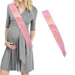 Party Midlinkerz Fabric Pink Mom To Be sash with Golden Lettering Satin Sash for Maternity Party Decoration Supplies