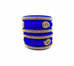 Aashirwad Traders Handmade Blue Plastic and Silk Thread Pearl Bangle (Women) - 2.6 (set of 6)