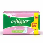 Whisper Ultra Soft Sanitary Pads XL - 30 Count