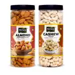 Kesu Nuttz Almond & Salted Kaju 100% Natural Premium Combo Pack of 2(250x2) 500gm