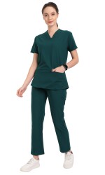 Febris Merimbula Two-Pocket Scrub Top & Pant (Dark Green/ Small)