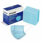 Asgard Melt-Blown Fabric Disposable Face Mask with Nose Clip (Blue, Pack of 200) for Unisex