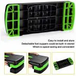 FirstFit Polypropylene Exercise Step Platform Aerobic Stepper Bench with Screw-Free Design Skipping Rope, Workout Deck with Adjustable Riser Height and PVC Jump Rope for Workout & Gym - Execise Stepper - Green