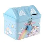 Money Bank for Kids Piggy Bank Metal Body Money Bank Saving Bank for Kids Girls Boys with Lock and Key Secure Unicorn Peppa Pig Money Bank for Kids Best Return Gift Multicolor (House Bank)