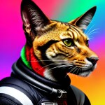 Love Creation 12x18 Size poster print for creative wall art- cosmic-cheetah-graffiti-print-6130(Non Sticker)