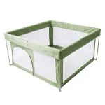 Kids Station 127 x 127 cm Playard Playpen for Kids, Smart Folding & Portable Baby Activity with Safety Lock & Suction Cup, Play Gate Fence for Toddlers and Kids (Green, Foldable)