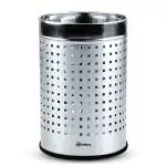 mofna Stainless Steel Square Perforated Dustbin 7x10 Inch, 5 Liter - Modern Garbage Bin Trash Can for Home and Office