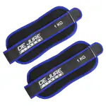 De Jure Fitness Ankle Weight 1Kg x 2Pc Ankle Weights for Running, Jogging, Cycling, Exercise, Gym, Workout, Blue (1 KG Pair)