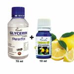 Roseka Glycerin And Combo set Natural Beauty & Skin 70ml Care Lemon Essential Oil-Pure Natural & Undiluted For Hair, Skin care, skin 10ml (Glycerin/Lemon, Pack of 2)