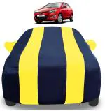 Auto Hub Car Cover Compatible with Hyundai i20 Old with Mirror Pockets, Triple Stitched, Water Resistant Car Body Cover, Navy, Yellow