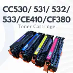 NP Tech CC530/CE410/CF380 Toner Cartridge B/ C/ Y/ M Compatible with HP Color Laserjet Printer CP2025/2020/CM2320 / CM 3530/CM 3525 Model (Black/ Cyan/ Yellow/ Magenta) Pack of 4