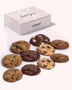 Cocosutra Box of 10 Assorted Eggless Cookies for Gifting | 6 Ooey Gooey Premium Flavors | Freshly Baked Gourmet Cookies | 100% Natural | 2 x 4 Large Cookies (40g each) & 2 Giant Cookies (100g each) | 520g