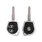 Ashar KeyHub TPU Key Cover Compatible with Suzuki Swift, DZire, Ignis, Ciaz, Baleno, SCross, Vitara, Brezza, WagonR, Ertiga, XL6, Alto, Celerio, Ritz (2 Button Remote Key) (Silver-Black)