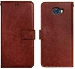 ERIT Samsung J5 Prime Brown Leather Shock-Absorbent Flip Cover