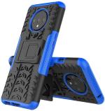 S-Hardline Oneplus 7T Blue Rubber, Plastic Shockproof Hybrid Kickstand Back Case Cover