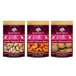 SoftArt Dry Fruits Combo Of Royal Jumbo Pista,Chilli Kaju,Walnut In Shell - (Pack of 3, 100 g Each)