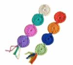The Lovely Creations Handmade Multicolour Crochet Round Flowers Trim Book Mark (set of 6)