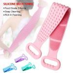 HM EVOTEK Silicon Bath Body Massager Scrubber Douuble Side Belt Bathroom Body Cleaner Scruber Pad AS Like sponges SB-104