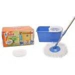 Gala Blue True Facility Spin Mop, 360 Degree Cleaning with Bucket And 1 Refills