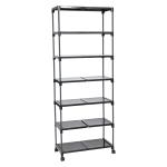 YMRR 7 step Multipurpose Rack with wheels - Color Black