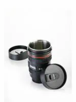 Krifton Camera Lens Shaped Coffee Mug Flask with Lid